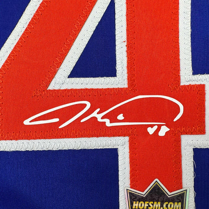 Facsimile Autographed Jacob DeGrom New York Blue Reprint Laser Auto Baseball Jersey Size Men's XL