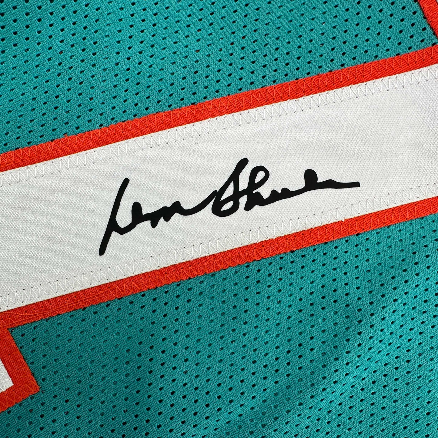 Framed Facsimile Autographed Don Shula 35x39 1972 Undefeated Miami Teal Reprint Laser Auto Football Jersey