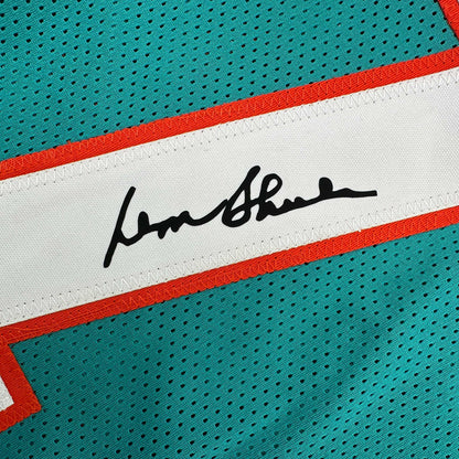 Framed Facsimile Autographed Don Shula 35x39 1972 Undefeated Miami Teal Reprint Laser Auto Football Jersey