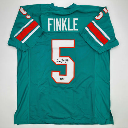 Facsimile Autographed Sean Young Ray Finkle Ace Ventura Miami Teal Reprint Laser Auto Football Jersey Size Men's XL