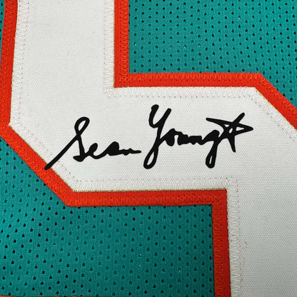 Facsimile Autographed Sean Young Ray Finkle Ace Ventura Miami Teal Reprint Laser Auto Football Jersey Size Men's XL