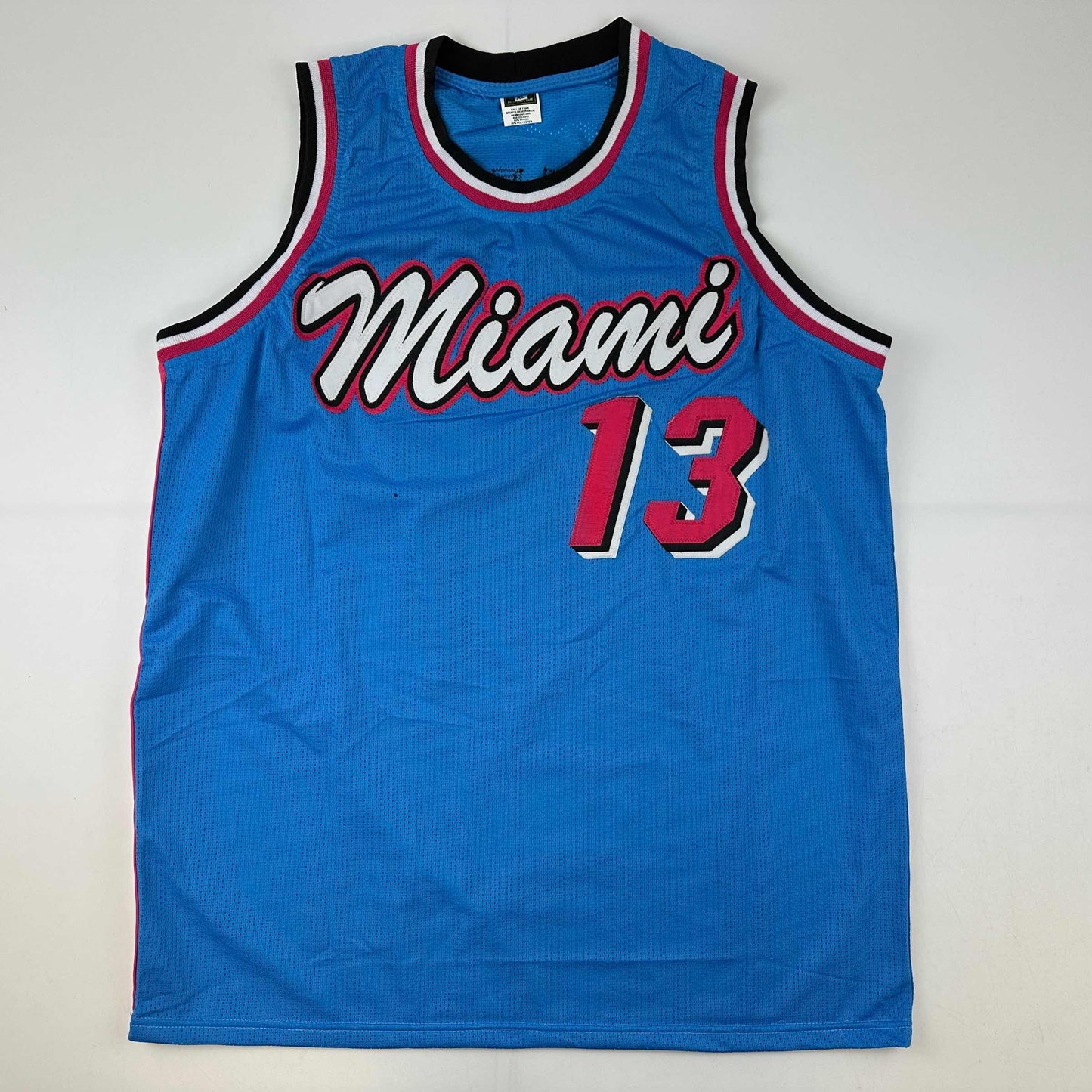 Facsimile Autographed Bam Adebayo Miami Blue Vice City Reprint Laser Auto Basketball Jersey Size Men's XL