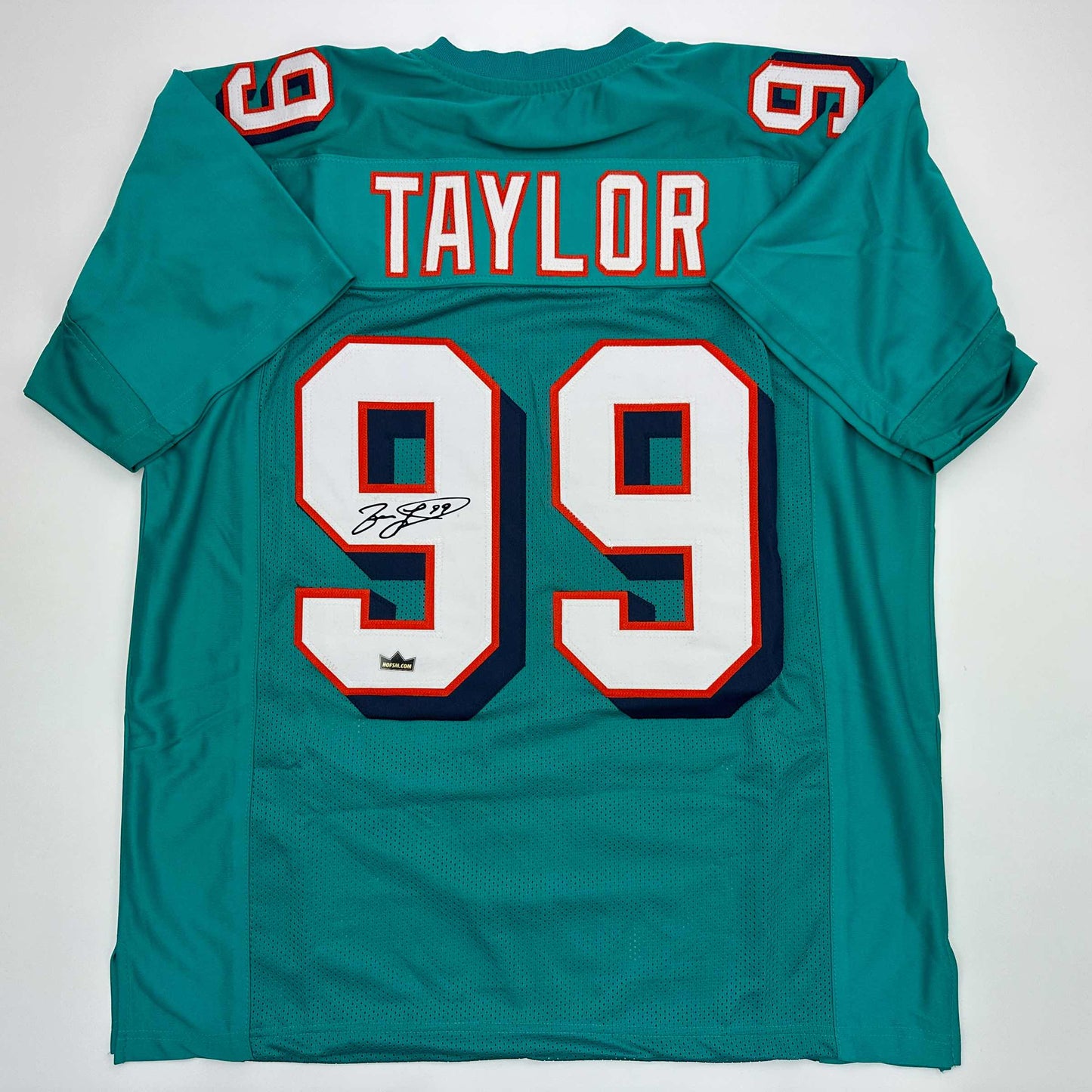 Facsimile Autographed Jason Taylor Miami Teal Reprint Laser Auto Football Jersey Size Men's XL