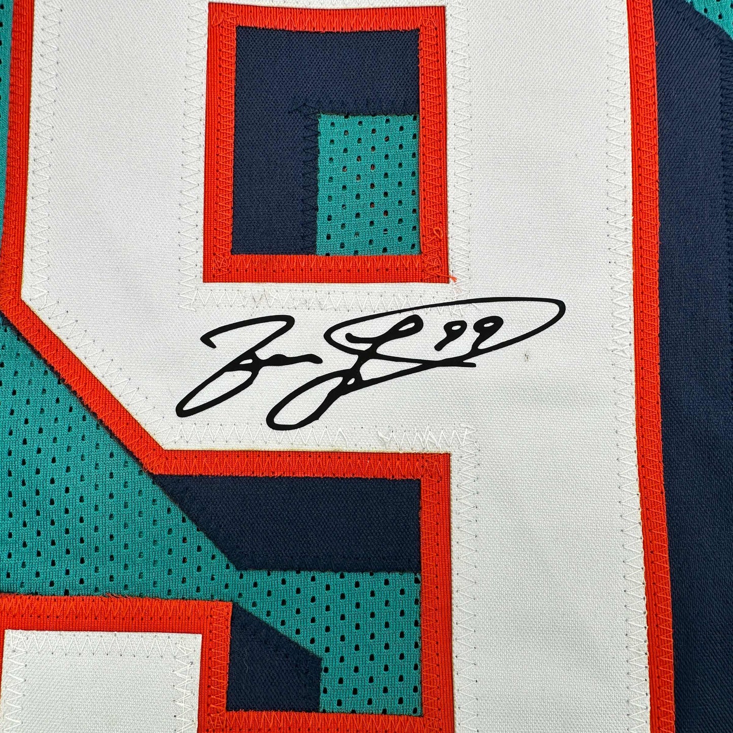 Facsimile Autographed Jason Taylor Miami Teal Reprint Laser Auto Football Jersey Size Men's XL