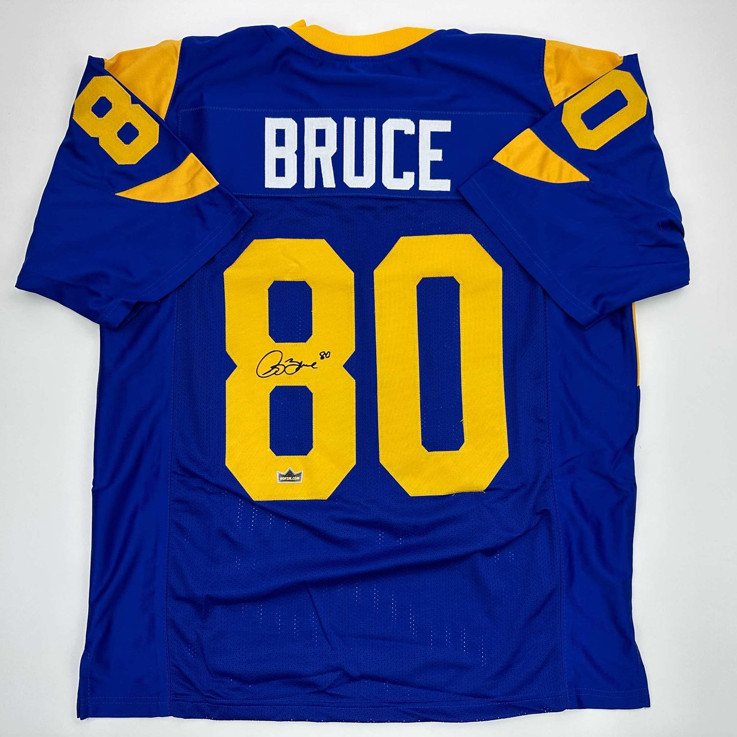 Facsimile Autographed Isaac Bruce St. Louis Royal Blue Retro Reprint Laser Auto Football Jersey Size Men's XL