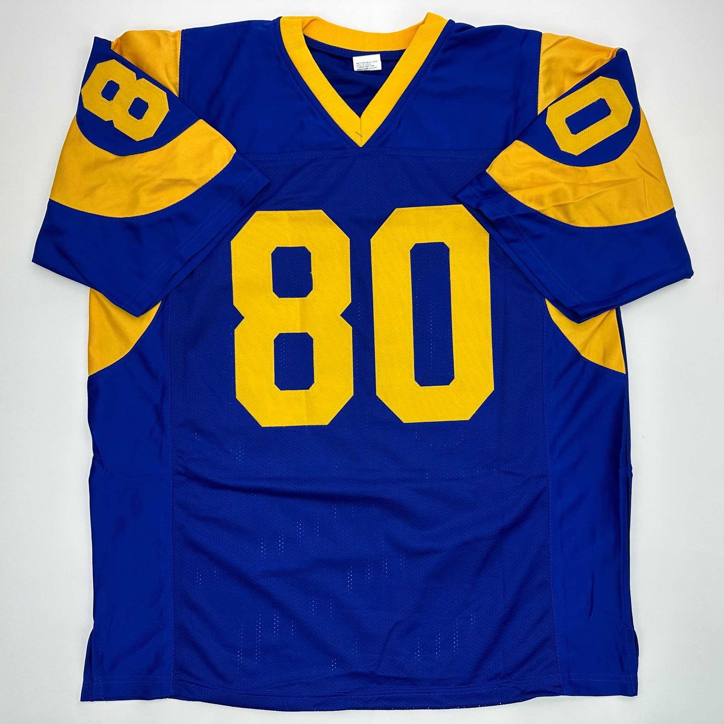 Facsimile Autographed Isaac Bruce St. Louis Royal Blue Retro Reprint Laser Auto Football Jersey Size Men's XL