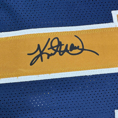 Facsimile Autographed Kurt Warner St. Louis Navy Blue Reprint Laser Auto Football Jersey Size Men's XL