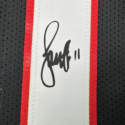 Facsimile Autographed Larry Fitzgerald Arizona Black Reprint Laser Auto Football Jersey Size Men's XL
