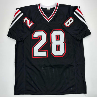 Facsimile Autographed Marshall Faulk San Diego State Black Reprint Laser Auto College Football Jersey Size Men's XL