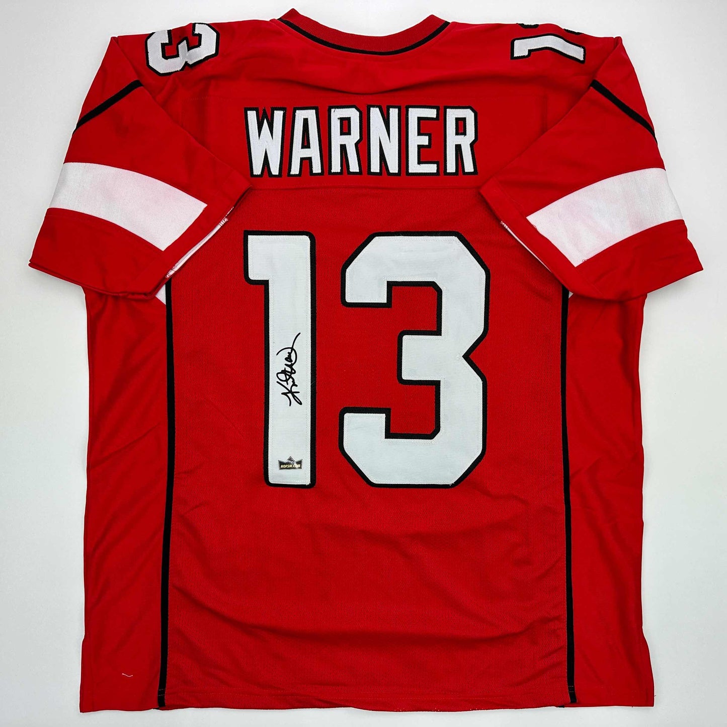 Facsimile Autographed Kurt Warner Arizona Red Reprint Laser Auto Football Jersey Size Men's XL