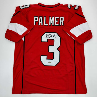Facsimile Autographed Carson Palmer Arizona Red Reprint Laser Auto Football Jersey Size Men's XL