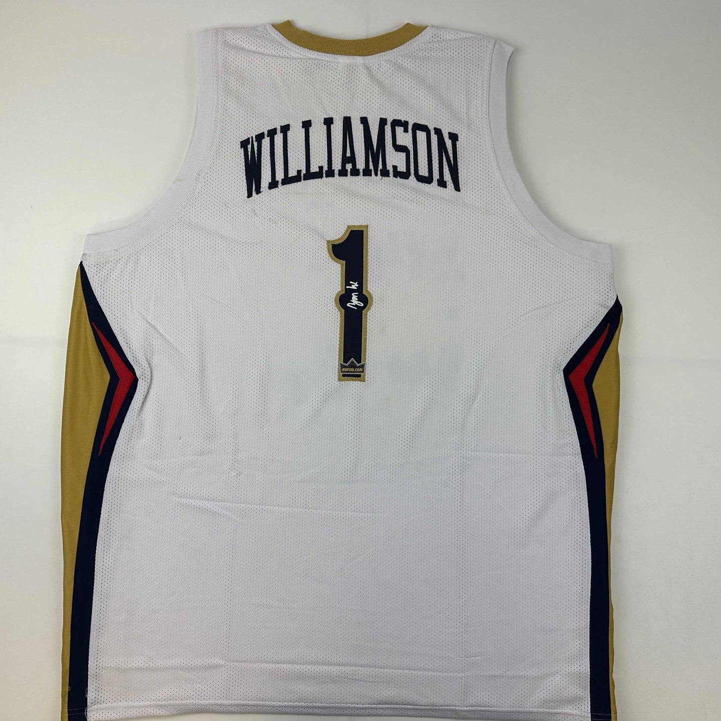 Facsimile Autographed Zion Williamson New Orleans White Reprint Laser Auto Basketball Jersey Size Men's XL