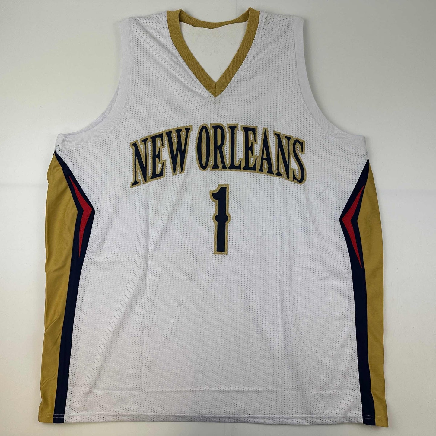 Facsimile Autographed Zion Williamson New Orleans White Reprint Laser Auto Basketball Jersey Size Men's XL