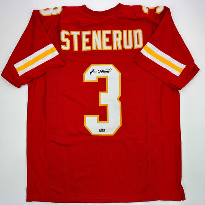 Facsimile Autographed Jan Stenerud Kansas City Red Reprint Laser Auto Football Jersey Size Men's XL