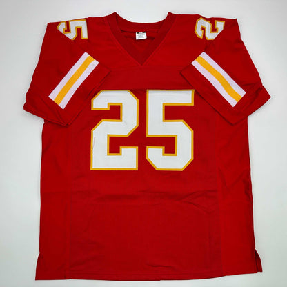 Facsimile Autographed Jamaal Charles Kansas City Red Reprint Laser Auto Football Jersey Size Men's XL