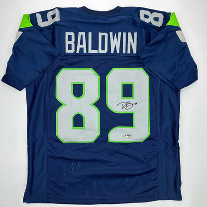 Facsimile Autographed Doug Baldwin Seattle Blue Reprint Laser Auto Football Jersey Size Men's XL