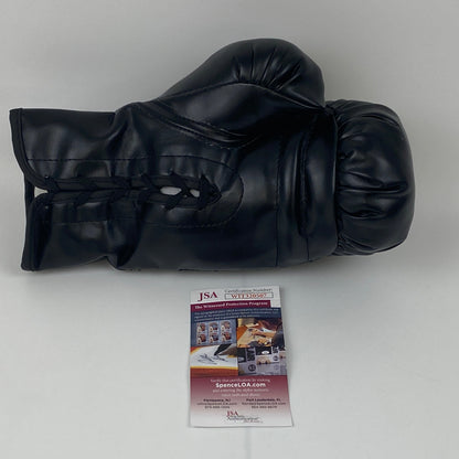 Autographed/Signed Anthony Joshua Black Everlast Boxing Glove JSA COA