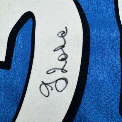 Framed Autographed/Signed Gianfranco Zola 35x39 Chelsea FC Blue Soccer Futbol Jersey Beckett BAS COA