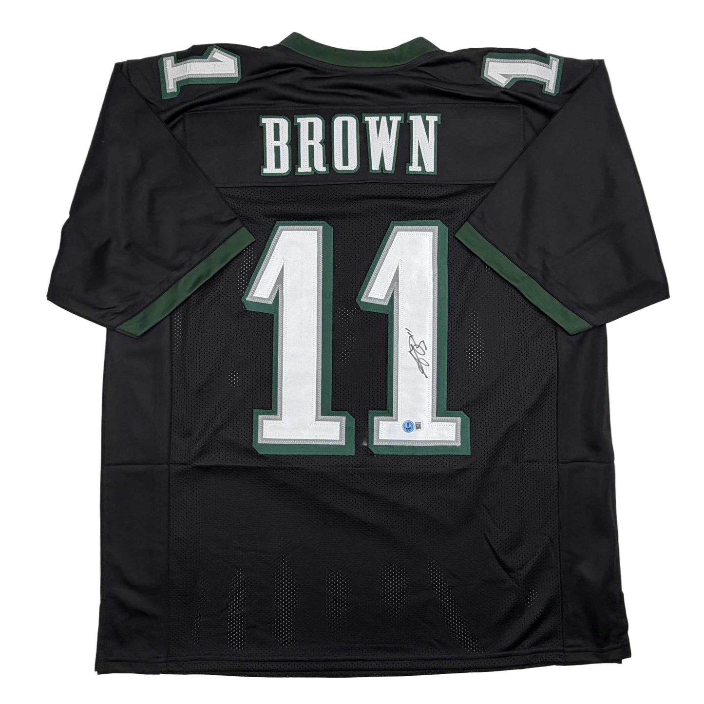 Autographed/Signed AJ A.J. Brown Philadelphia Black Football Jersey Beckett BAS COA