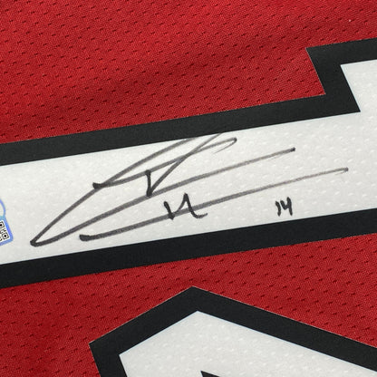Autographed/Signed Tyler Herro Miami Heat Red Authentic Basketball Jersey Fanatics COA