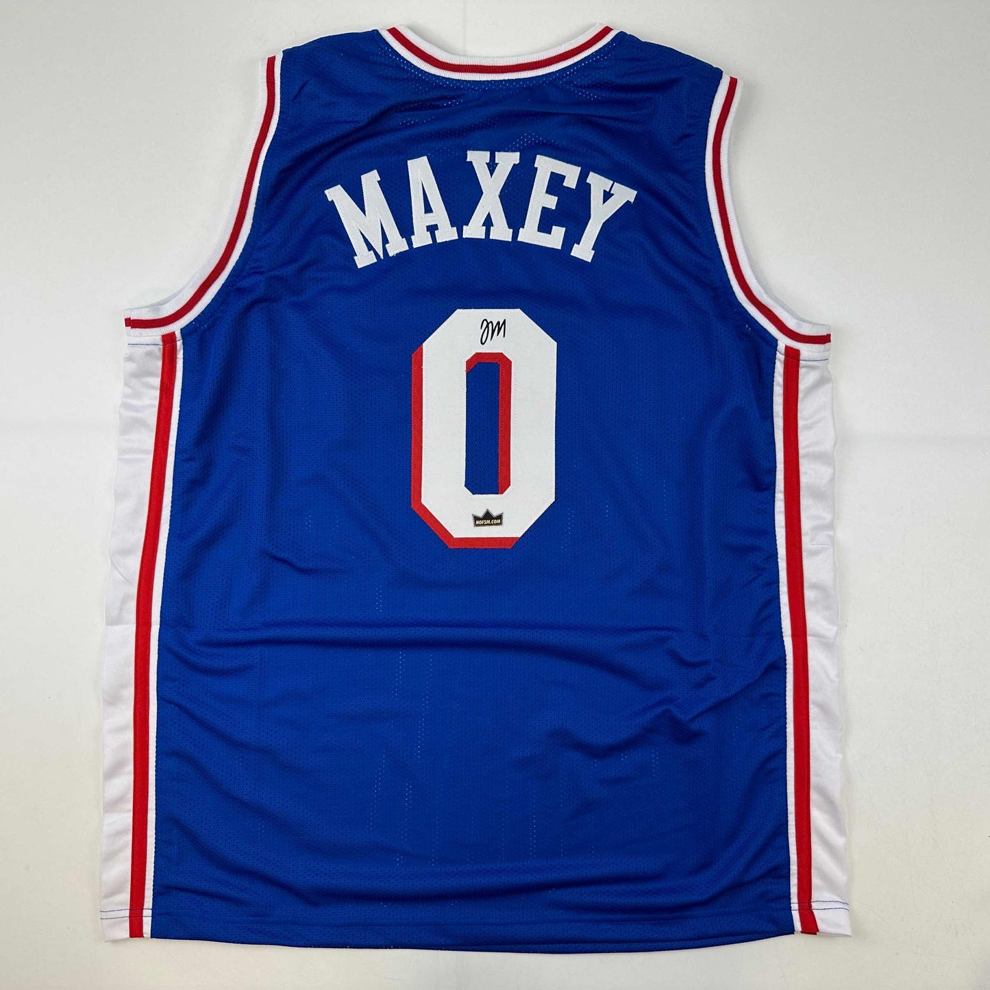 Facsimile Autographed Tyrese Maxey Philadelphia Blue Reprint Laser Auto Basketball Jersey Size Men's XL
