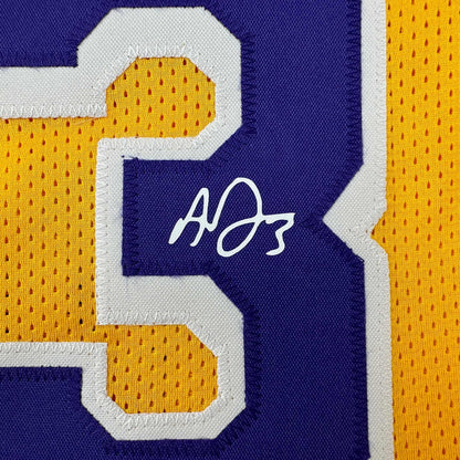 Facsimile Autographed Anthony Davis Los Angeles LA Yellow Reprint Laser Auto Basketball Jersey Size Men's XL