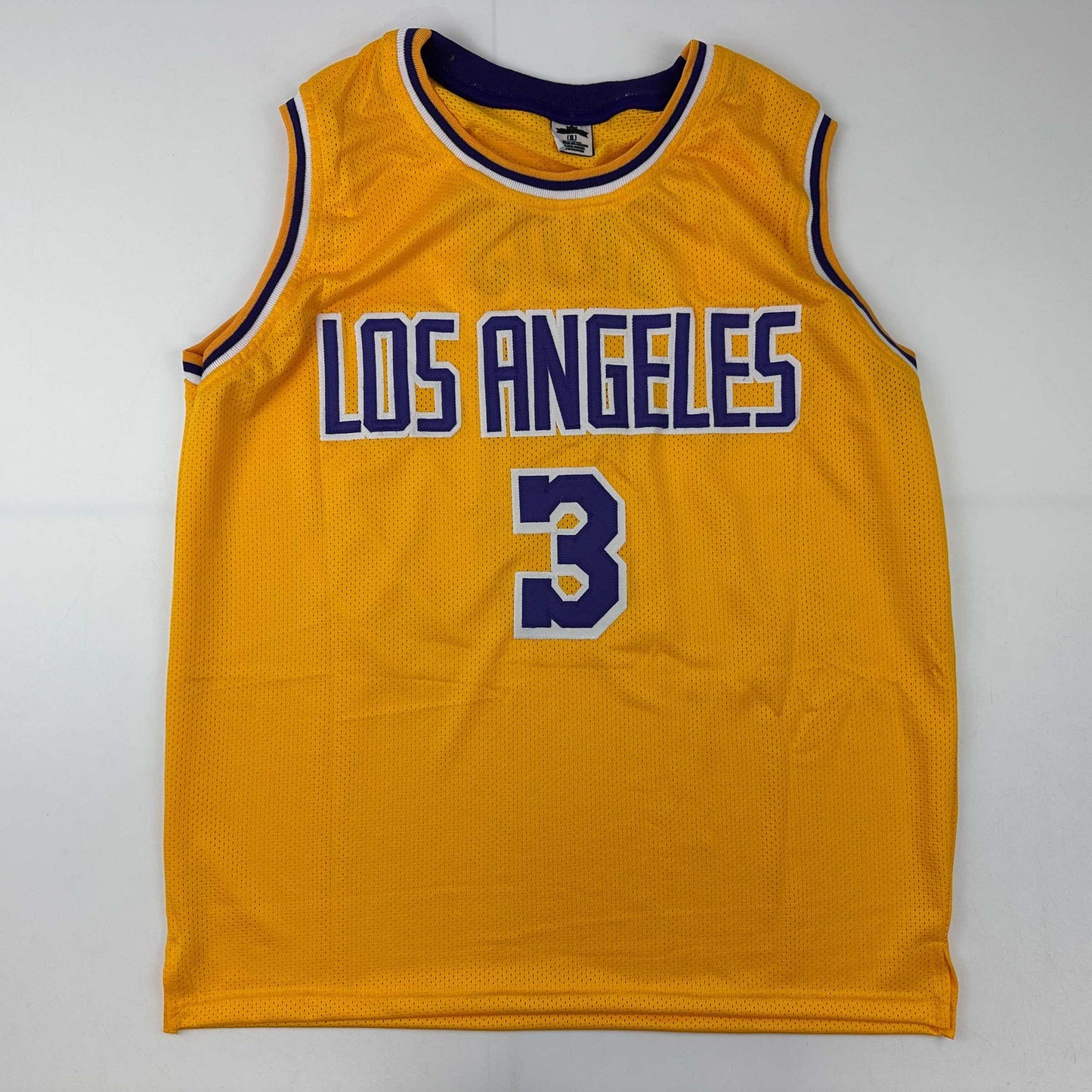 Facsimile Autographed Anthony Davis Los Angeles LA Yellow Reprint Laser Auto Basketball Jersey Size Men's XL