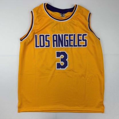 Facsimile Autographed Anthony Davis Los Angeles LA Yellow Reprint Laser Auto Basketball Jersey Size Men's XL