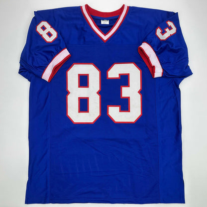 Facsimile Autographed Andre Reed Buffalo Blue Reprint Laser Auto Football Jersey Size Men's XL