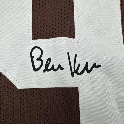 Framed Facsimile Autographed Bernie Kosar 35x39 Cleveland Brown Reprint Laser Auto Football Jersey