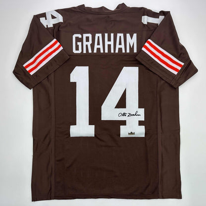 Facsimile Autographed Otto Graham Cleveland Brown Reprint Laser Auto Football Jersey Size Men's XL