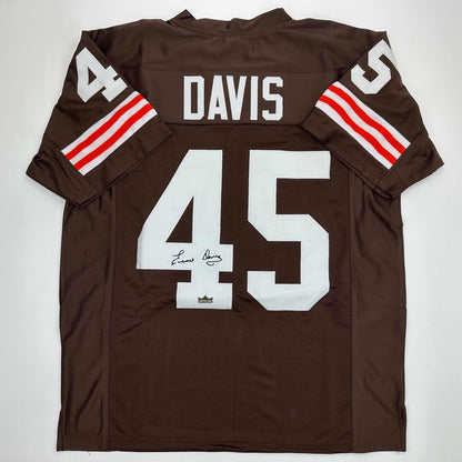 Facsimile Autographed Ernie Davis Cleveland Brown Reprint Laser Auto Football Jersey Size Men's XL