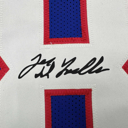 Framed Facsimile Autographed Joe DeLamielleure 35x39 Buffalo Blue Reprint Laser Auto Football Jersey