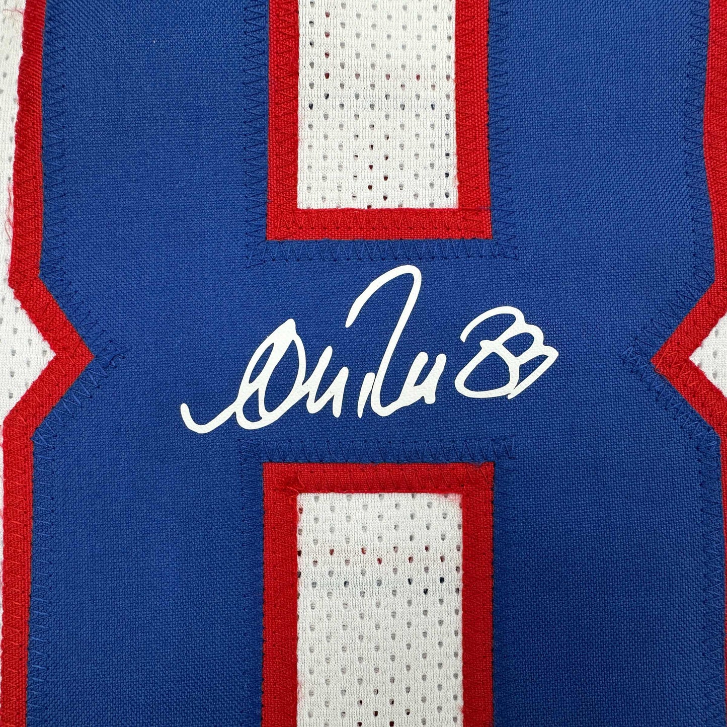 Framed Facsimile Autographed Andre Reed 35x39 Buffalo White Reprint Laser Auto Football Jersey