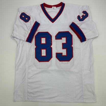 Facsimile Autographed Andre Reed Buffalo White Reprint Laser Auto Football Jersey Size Men's XL
