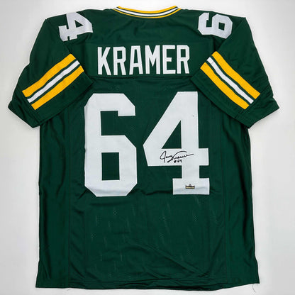 Facsimile Autographed Jerry Kramer Green Bay Green Reprint Laser Auto Football Jersey Size Men's XL