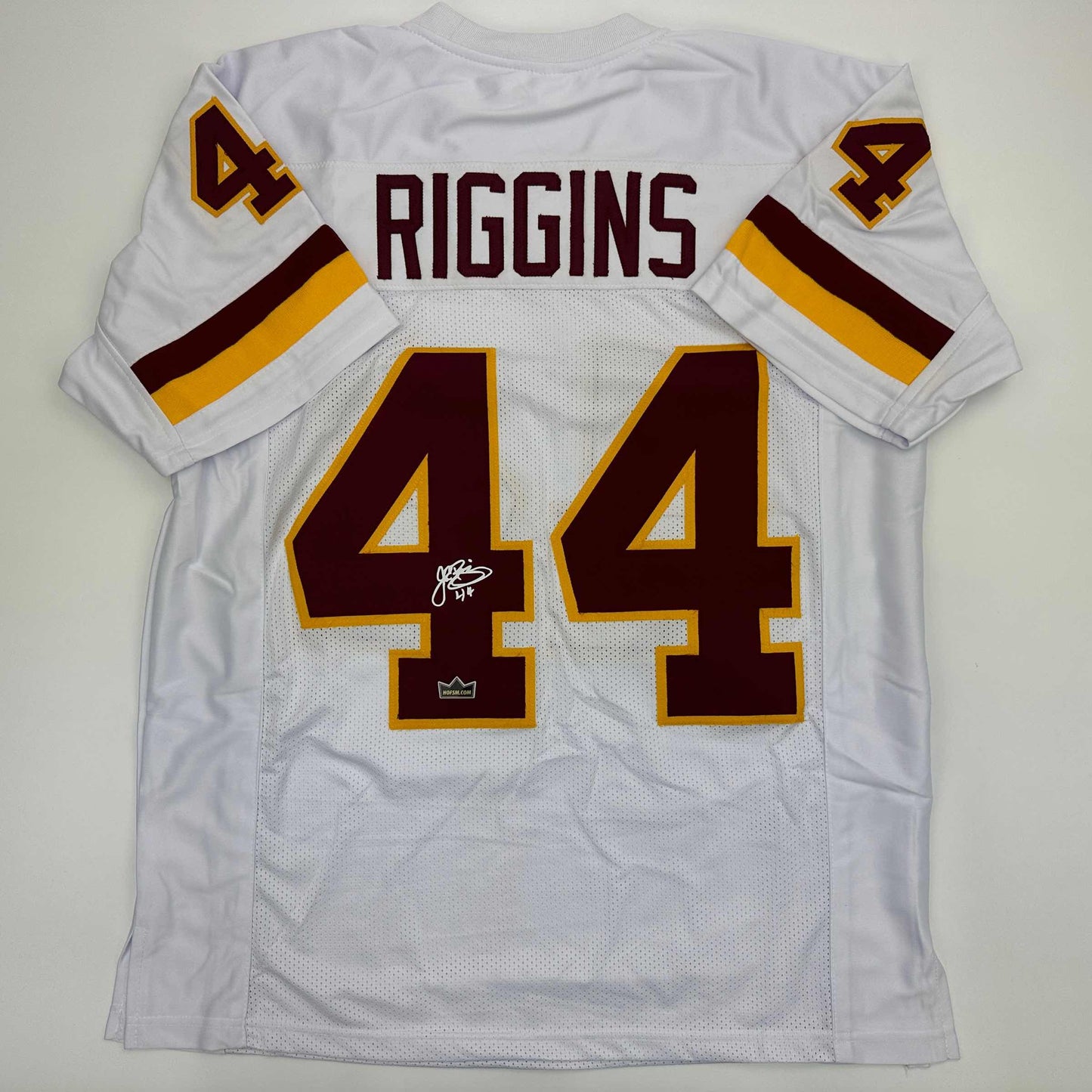 Facsimile Autographed John Riggins Washington White Reprint Laser Auto Football Jersey Size Men's XL
