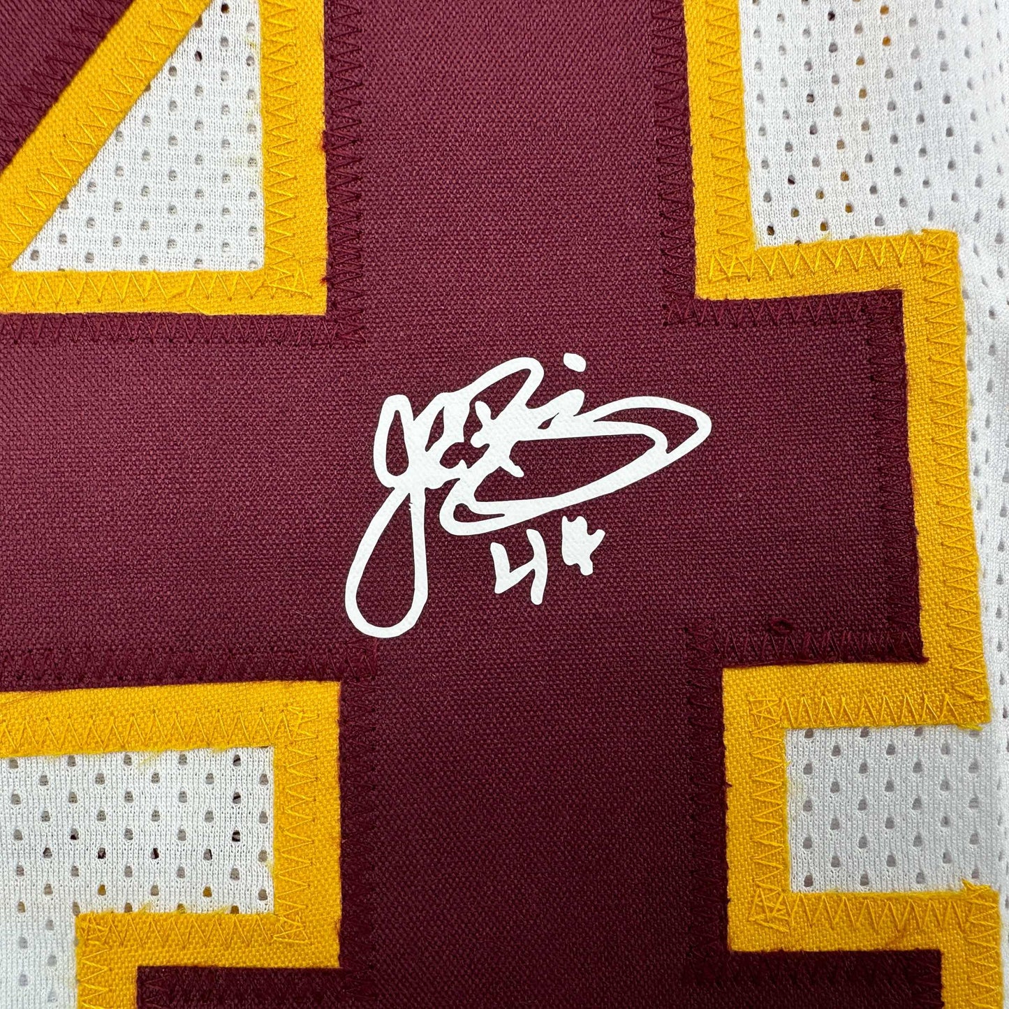 Facsimile Autographed John Riggins Washington White Reprint Laser Auto Football Jersey Size Men's XL