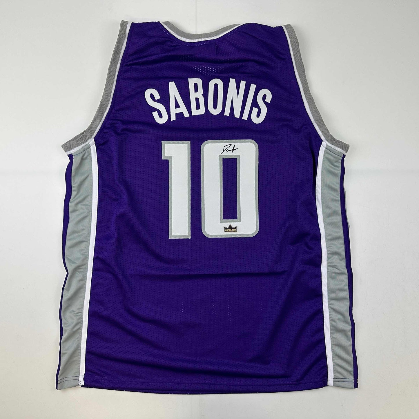 Facsimile Autographed Domantas Sabonis Sacramento Purple Reprint Laser Auto Basketball Jersey Size Men's XL