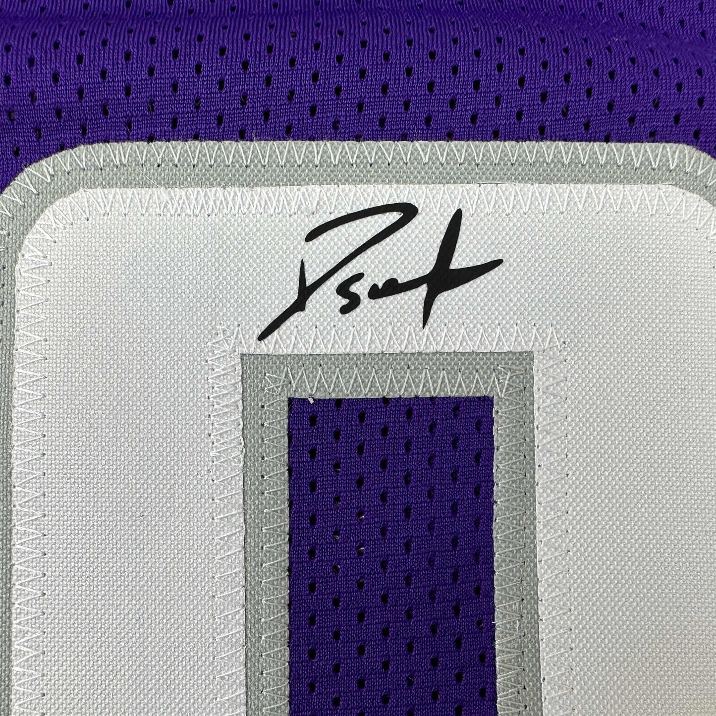 Facsimile Autographed Domantas Sabonis Sacramento Purple Reprint Laser Auto Basketball Jersey Size Men's XL