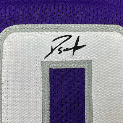 Facsimile Autographed Domantas Sabonis Sacramento Purple Reprint Laser Auto Basketball Jersey Size Men's XL