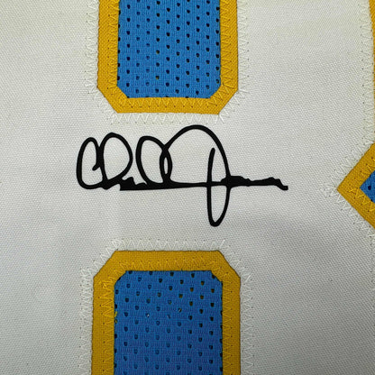 Framed Facsimile Autographed Charlie Joiner 35x39 San Diego Powder Blue Reprint Laser Auto Football Jersey