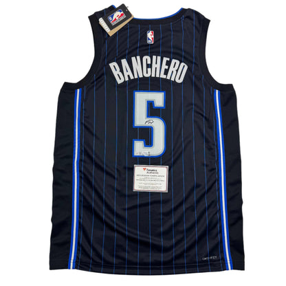 Autographed/Signed Paolo Banchero Orlando Black Magic Nike Jersey Fanatics COA