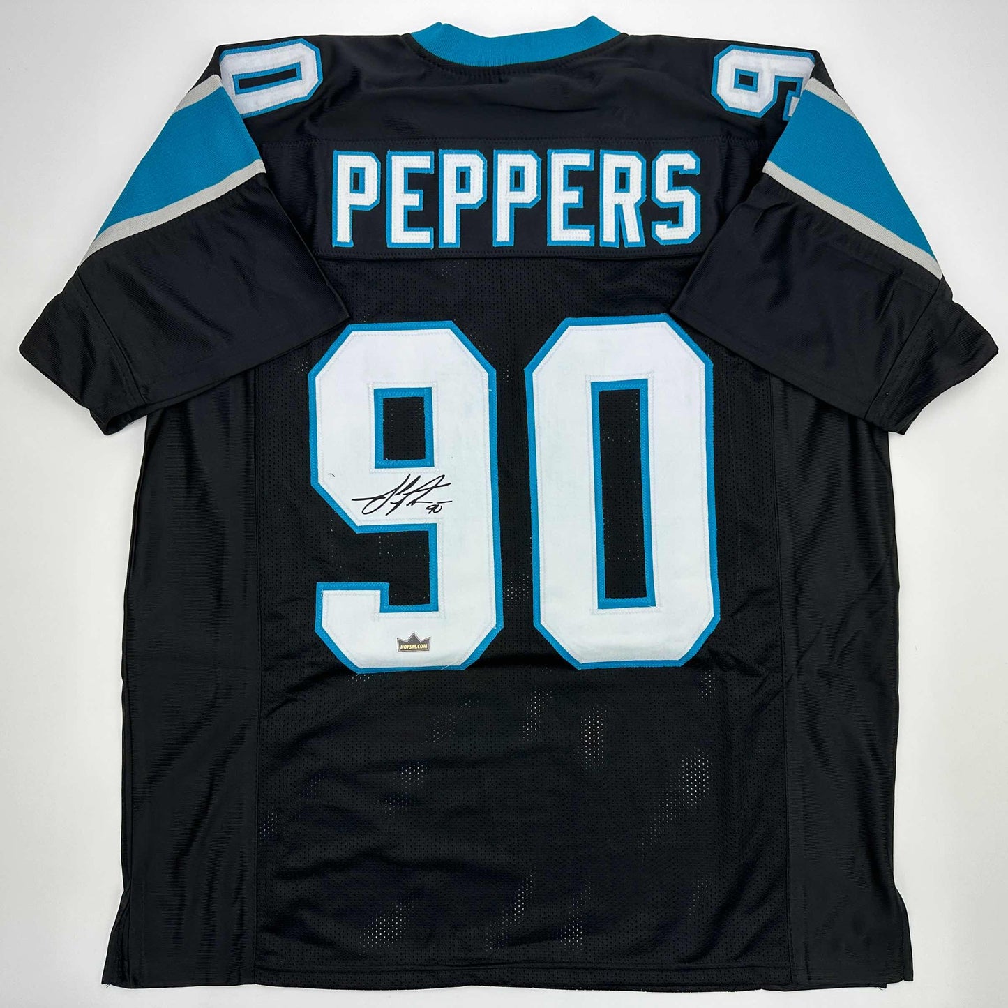Facsimile Autographed Julius Peppers Carolina Black Reprint Laser Auto Football Jersey Size Men's XL