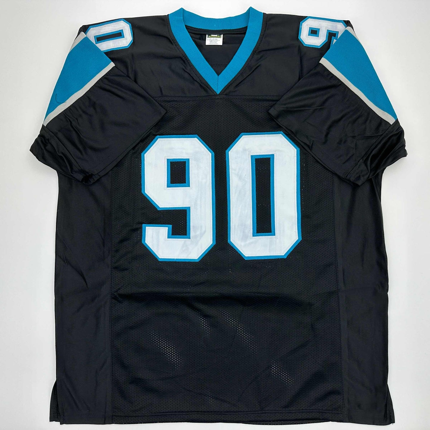 Facsimile Autographed Julius Peppers Carolina Black Reprint Laser Auto Football Jersey Size Men's XL