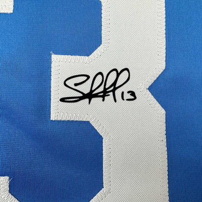 Facsimile Autographed Salvador Perez Kansas City Blue Reprint Laser Auto Baseball Jersey Size Men's XL