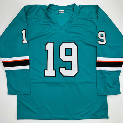 Facsimile Autographed Joe Thornton San Jose Teal Reprint Laser Auto Hockey Jersey Size Men's XL