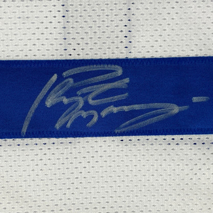Autographed/Signed Peyton Manning Indianapolis White Football Jersey JSA COA