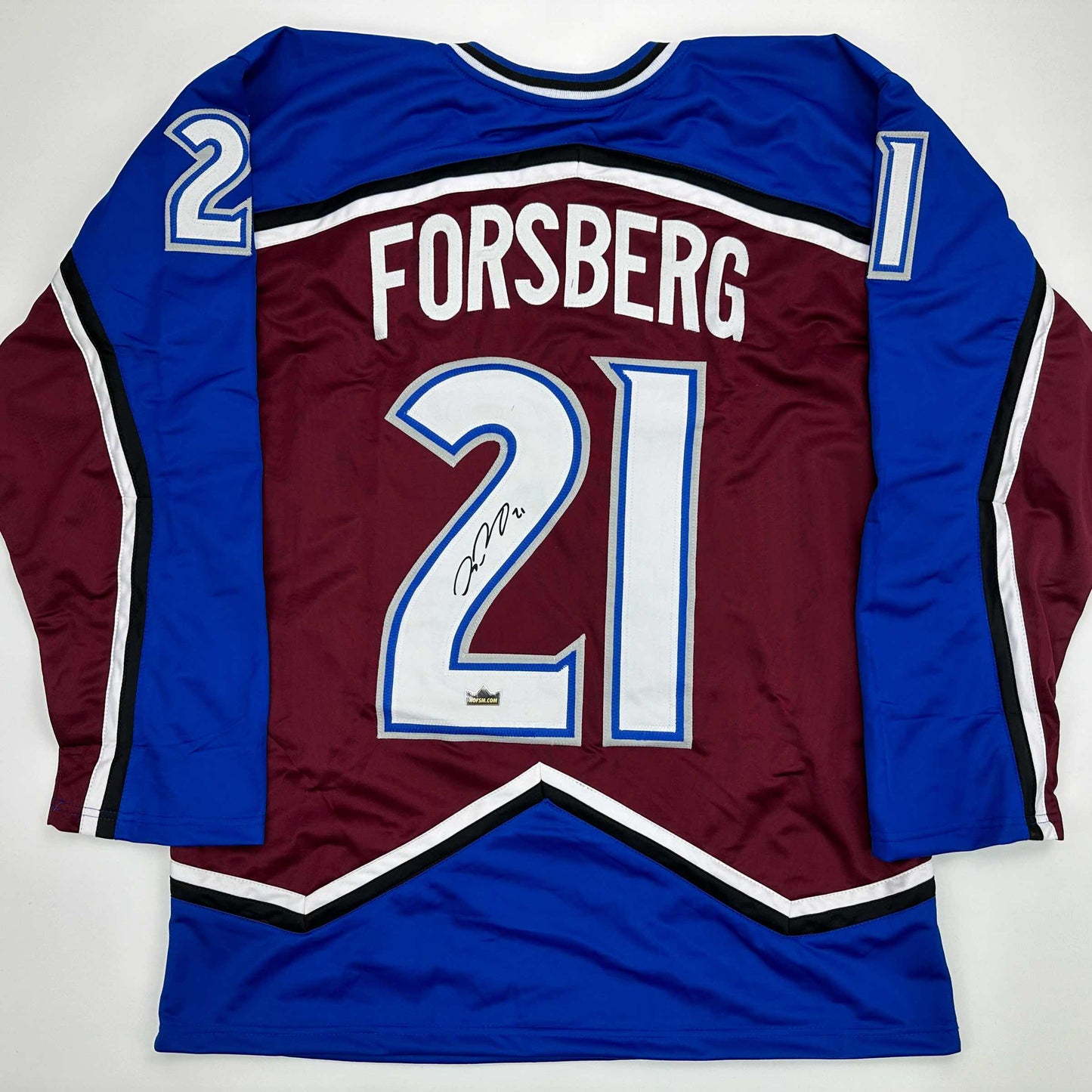 Facsimile Autographed Peter Forsberg Colorado Maroon Reprint Laser Auto Hockey Jersey Size Men's XL