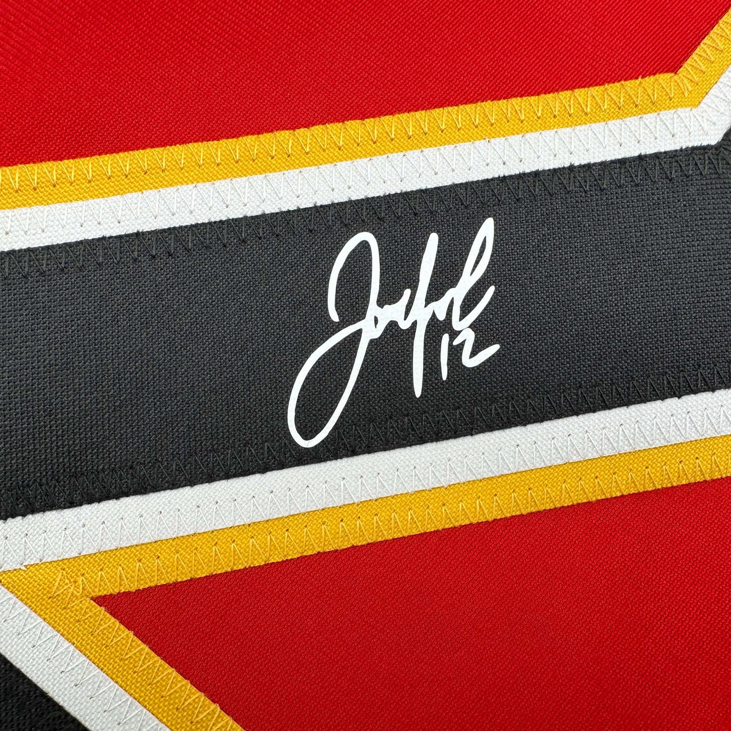 Facsimile Autographed Jarome Iginla Calgary Red Reprint Laser Auto Hockey Jersey Size Men's XL